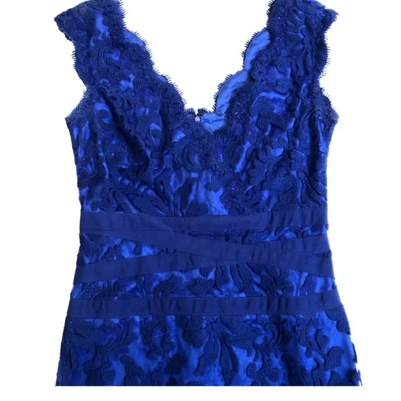 Tadashi Shoji Blue Sheath Dress with Sweetheart Neckline - Picture 3 of 6